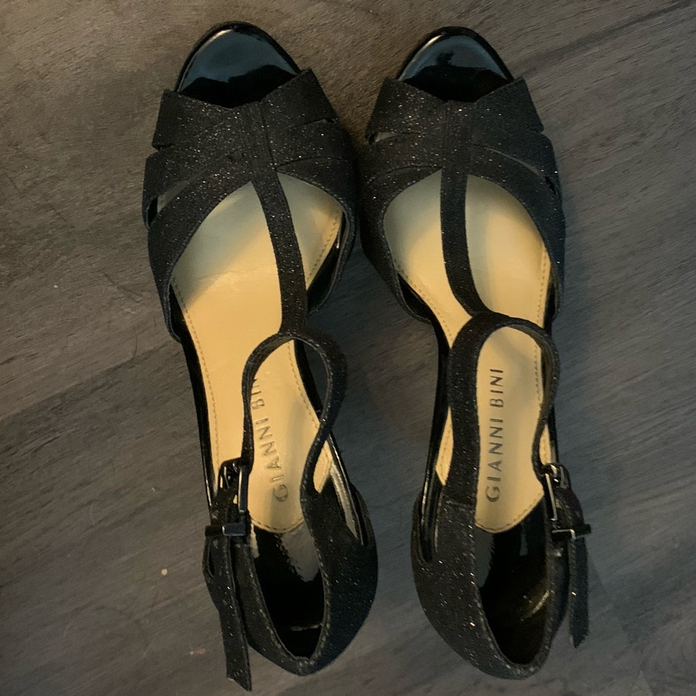 Gianni Bini glitter black heels/stilettos/platform